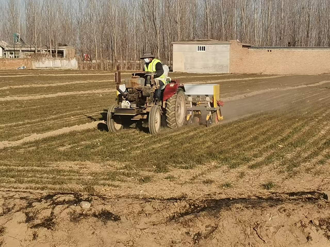 东阿县郭口灌区:小麦喝返青水正“酣”(图1) 东阿县郭口灌区:小麦喝返青水正“酣”(图1)